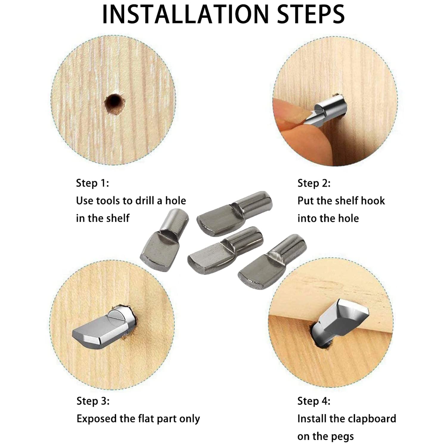 20 Tacchette Per Mensole In Metallo - 5x19mm, Anticorrosione, Facili Da Installare - Foto 8