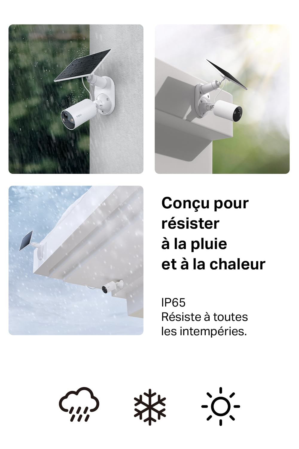 Tapo C410 KIT 2K(3MP) Caméra de Surveillance WiFi Extérieure sans Fil Solaire, IP65 Etanche
