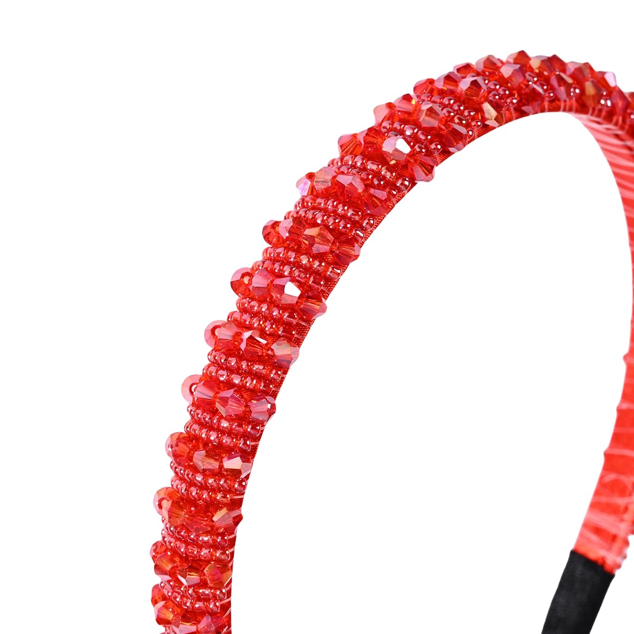 Traziewell Hairbands Girls Headband Crystal Headbands Shiny Non Slip Beaded Hairband Ladies Hair Accessories Decoration for Women Red 2316 - Image 3