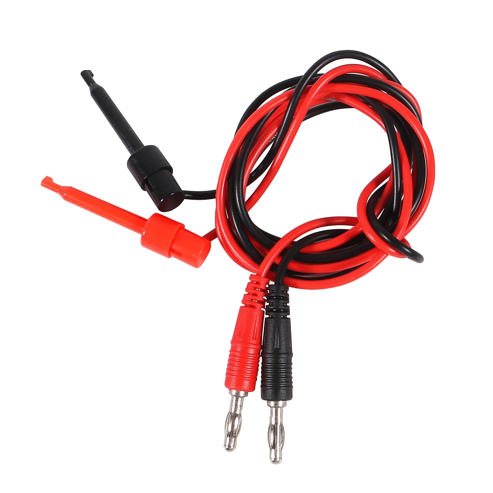 4 Paar Messleitungen mit 4 mm Bananenstecker auf Multimeter-Testhaken, 100 cm, Elektro-Starthilfekabel