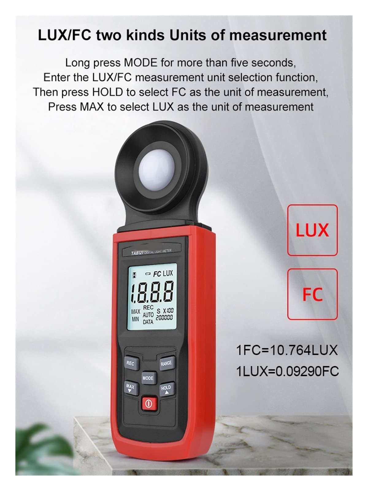 Medidor de luz Digital LCD MEDIDOR DE LUZ Bluetooth DE Pantalla DE Pantalla, Medidor de luz Medidor de luz Digital Medidor de medición de Temperatura de Mano