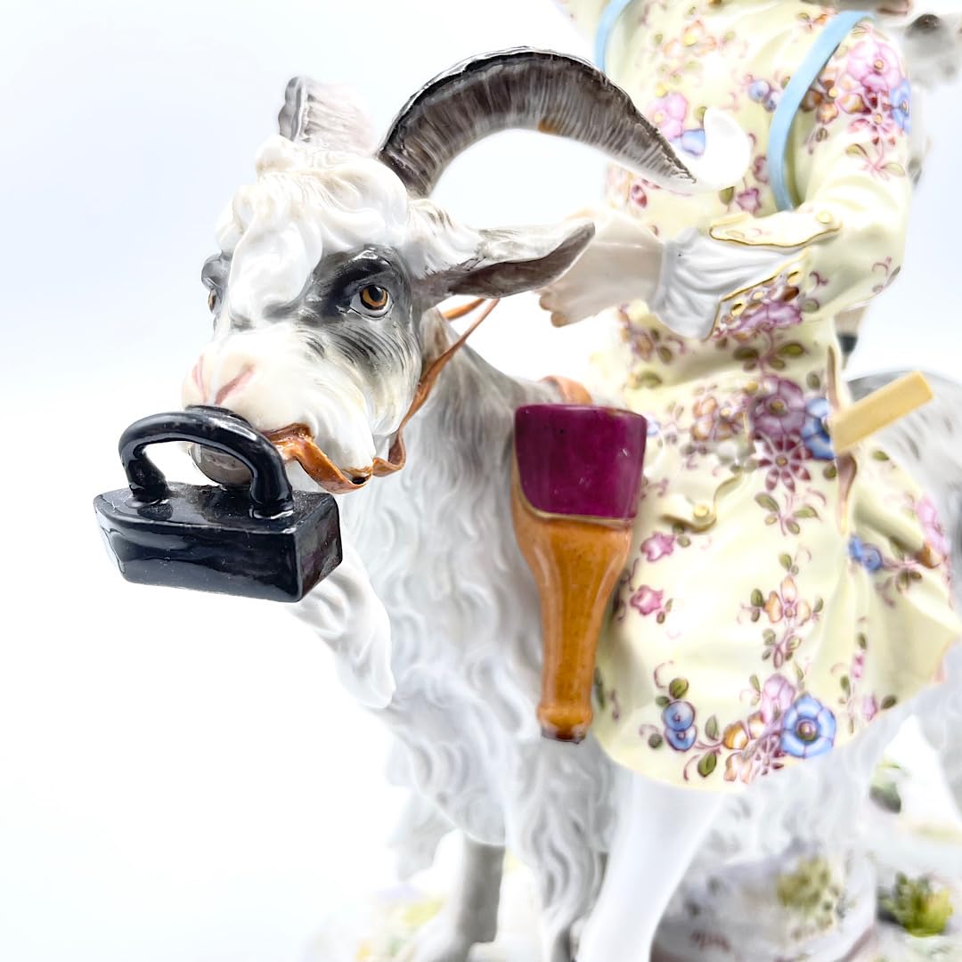 マイセン Meissen 一級品 ケンドラー ヤギに乗った陽気な仕立て屋さん Amazon.co.jp: 造形美 マイセン MEISSEN テイラー フィギュリン