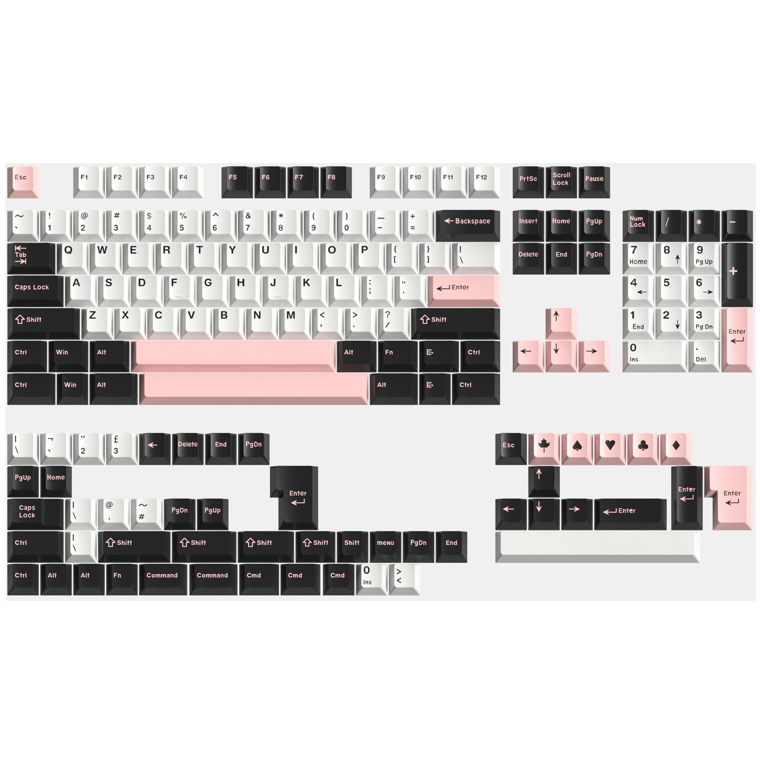 Fogruaden PBT Keycaps Set, Cherry Profile Custom Keycap for Mechanical Keyboard Pink Olivia Keycaps