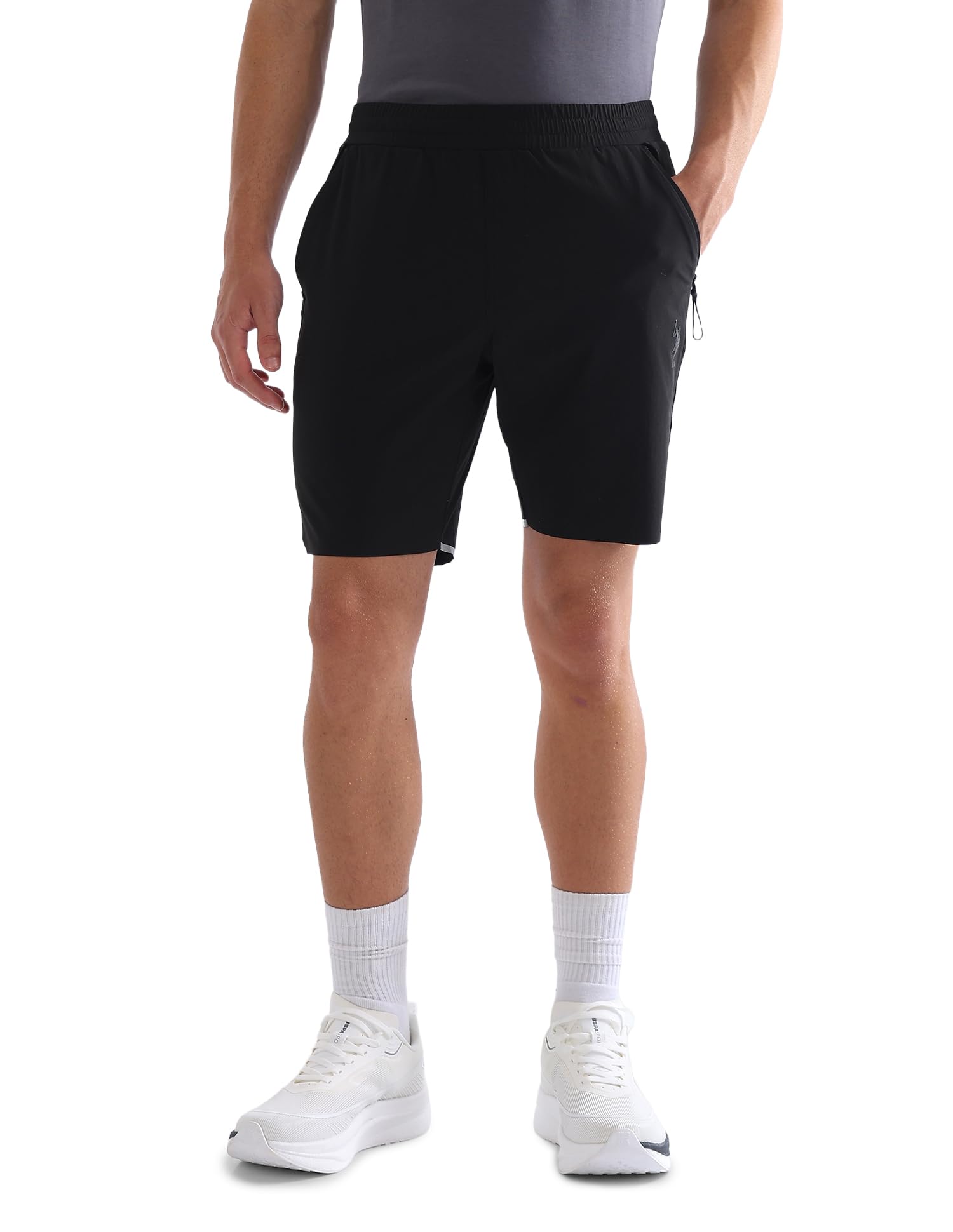 u.s. polo assn. USPA Active Sports Men's Solid mid Rise Active Shorts-picture-25
