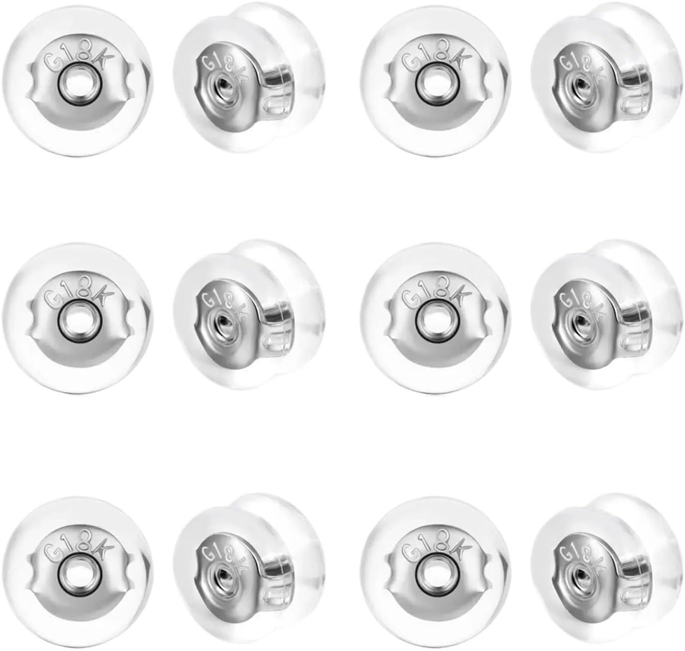Earring Lifters Backs Earring Backs 120pcs Silicone Ear Backs Stopper Earnuts Stud Earrings Back Jewelry Supply for DIY Jewelry Findings Making(Silver)