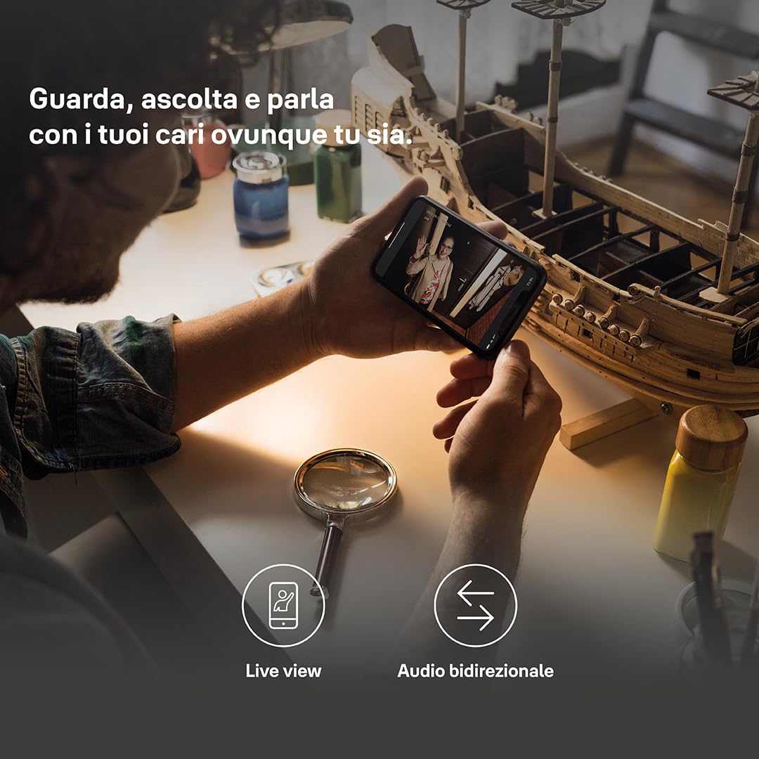 Yale Telecamera Smart da interni SV-IC-1A-W-EU Bianca, Visualizzazione Full HD, audio bidirezionale, Personalizazione delle zone, Visione notturna, Avvisi in tempo reale, gestione con App Home