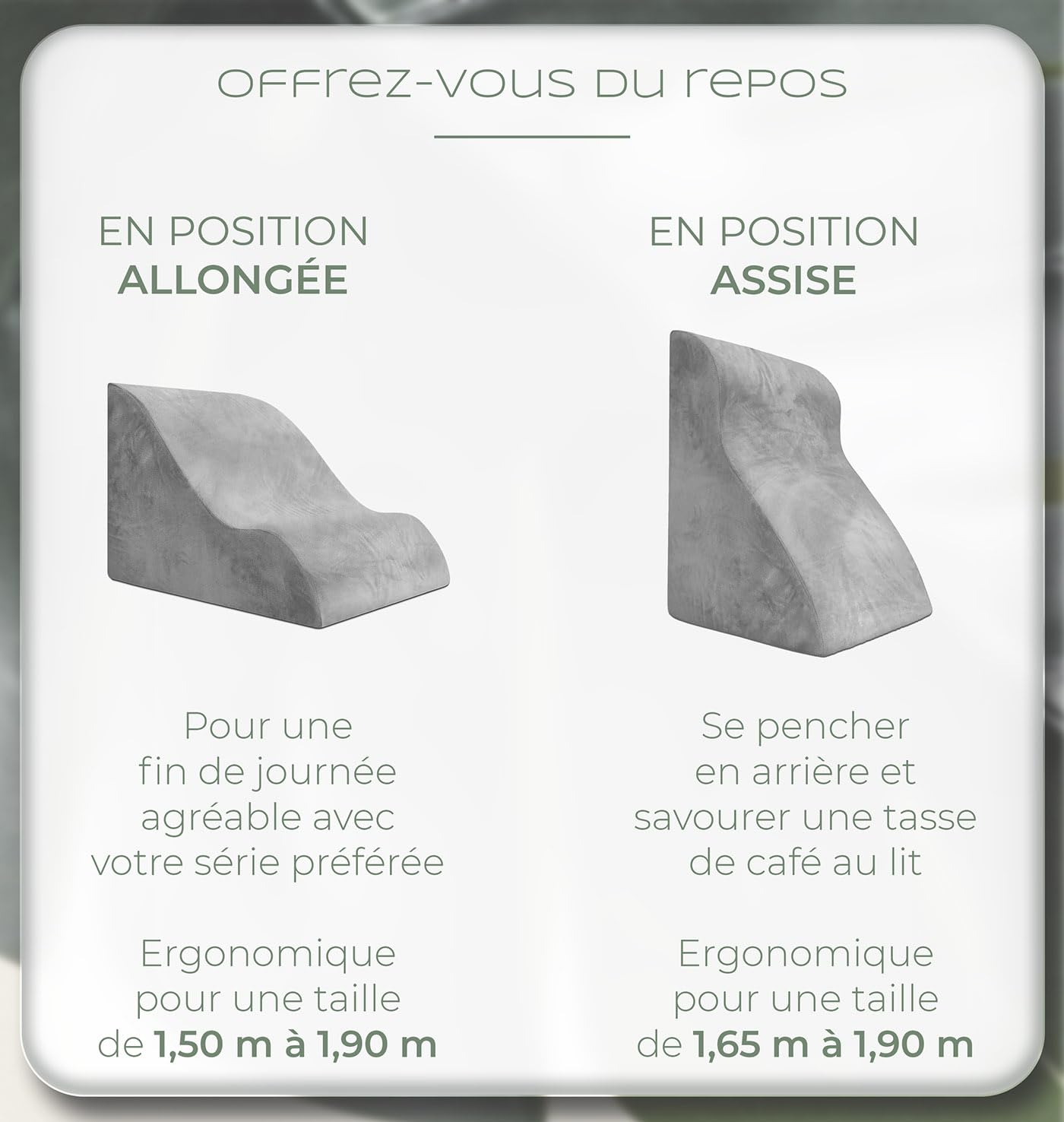 Coussin de lecture pour lit adulte, oreiller anti reflux memoire de forme, support livre liseuse, dossier ergonomique fauteuil, coussin cervicales douloureuses, appui tete banc lombaire, traversin do