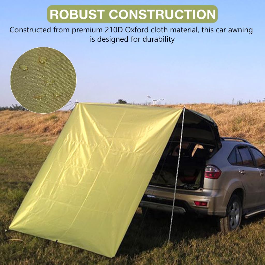Proberos® Foldable Car Side Awning Sun Shelter Tent 118x78 Inches, Military Green, UPF 50+ UV Protection with Storage Bag for Camping, Travel, Outdoor Adventures 7 Proberos® Foldable Car Side Awning Sun Shelter Tent 118x78 Inches, Military Green, UPF 50+ UV Protection with Storage Bag for Camping, Travel, Outdoor Adventures - Image 7