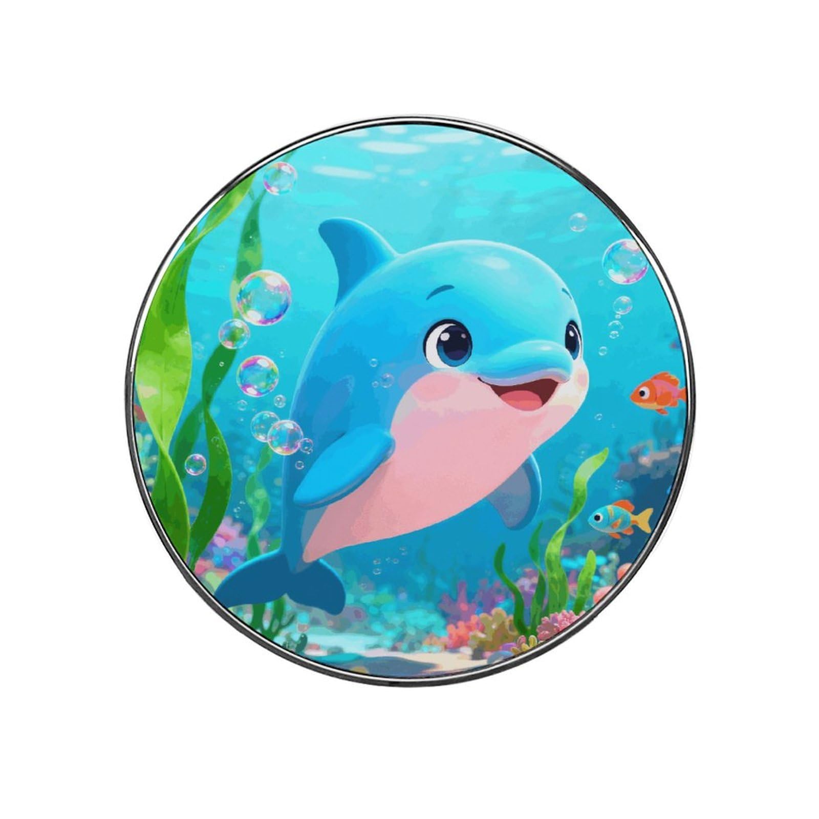 Dolphin Customizable Refrigerator Magnets, Strong Magnetic Fridge Stickers, Funny Round Decorative Fridge Magnets for Home Kitchen, Whiteboard, Locker, and Office