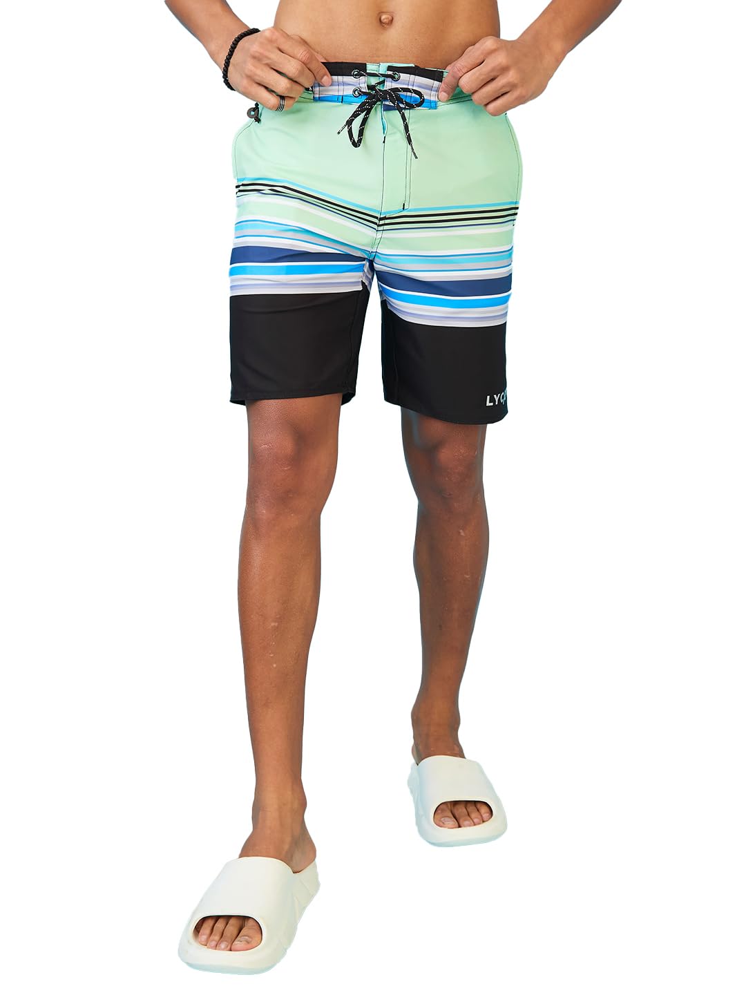 Men's Printed Comfortable Surfing Beach Shorts with 3 Pockets-image-23