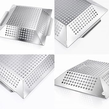 Professional Non-Stick Duty Stainless Steel Grill Baskets3 Packs