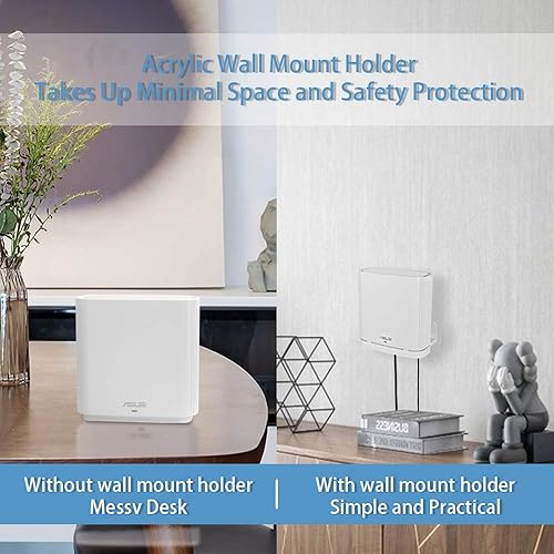 Miniatura 2 de Koroao Soporte de pared para ASUS ZenWiFi AX Whole-Home Tri-Band Mesh WiFi 6 System (XT8) (CT8) (XT9) AC300, soporte de pared con soporte compatible