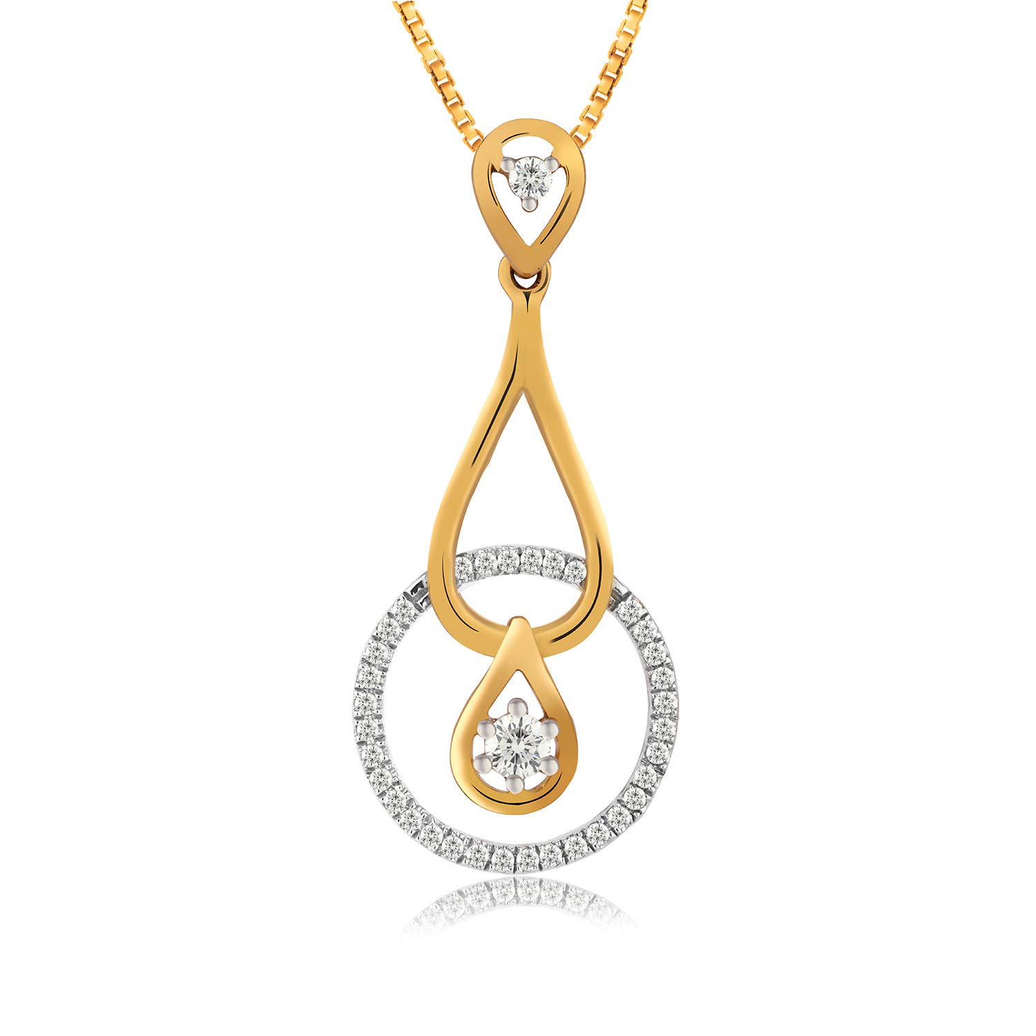 joyalukkas 18k (750) Yellow Gold and Diamond Pendant for Girls-picture-26