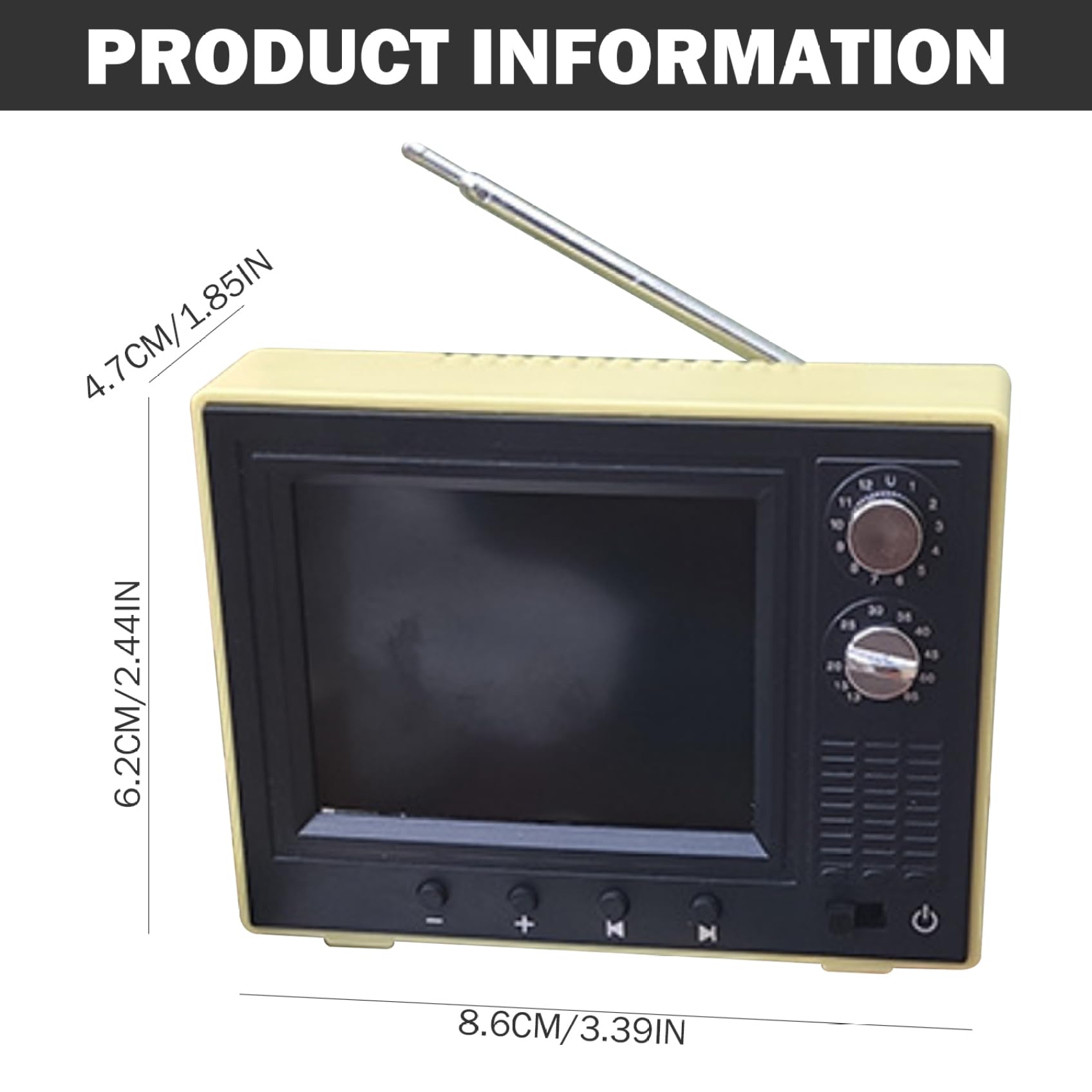 Miniature di case delle bambole|TV per case delle bambole in scala 1:12 Mini TV vintage ricaricabile tramite USB che può riprodurre video con schermo LCD e antenna ruotabile a 180° Mobili per accesso