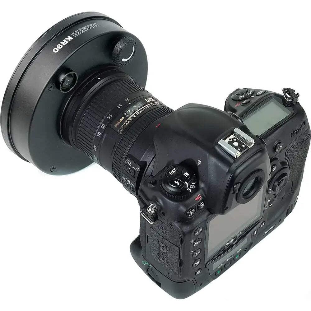 Kaiser Fototechnik 3250 KR90 - Luce ad anello, 30x LED tre chip, filettatura del filtro: 77 mm, batteria integrata, incl. anello adattatore, 55-72 mm, colore: Nero