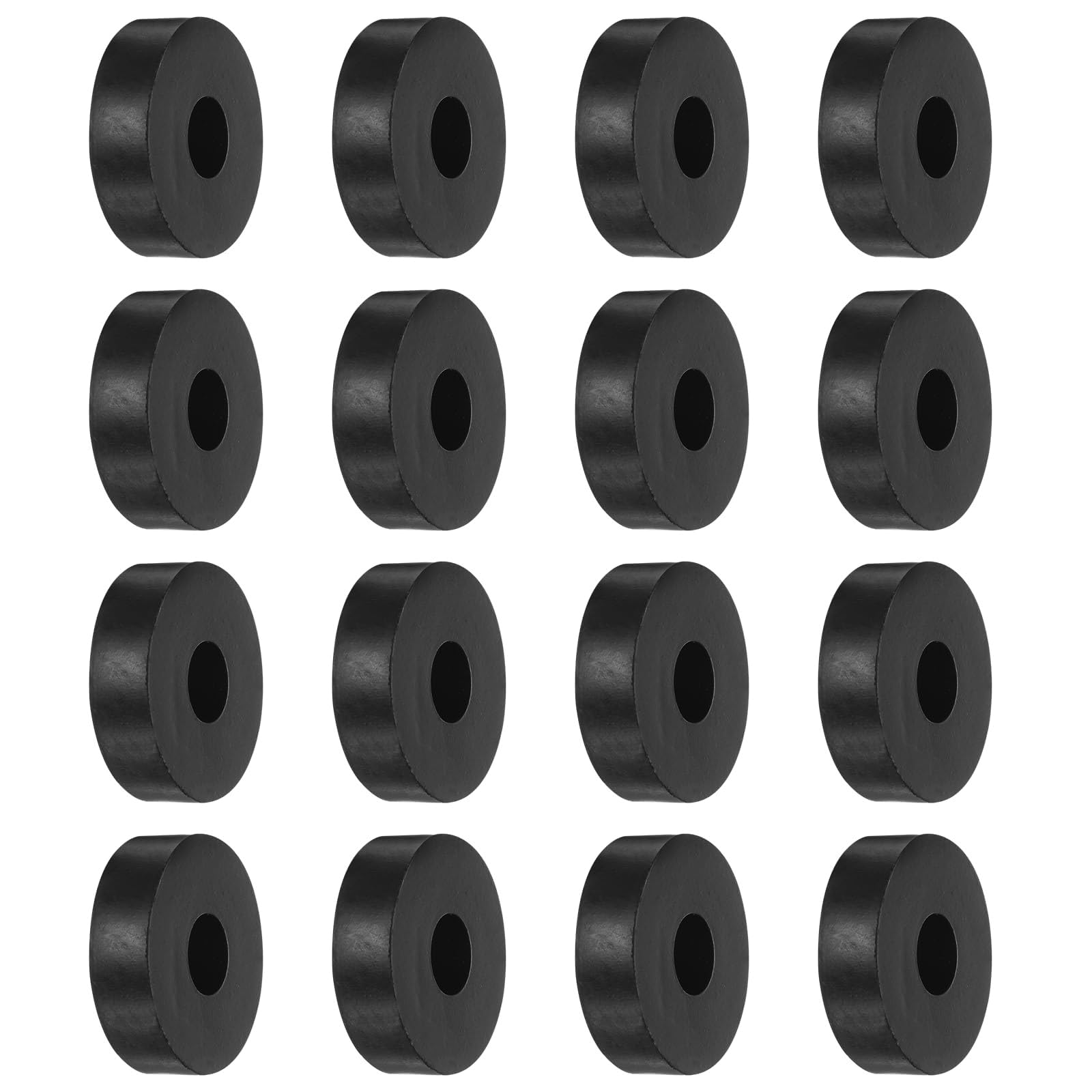 TA-VIGOR 16Pcs Rubber Spacers 30mm OD 10mm ID 8mm Thick – Neoprene Anti-Vibration Pads and Rubber Washers for Cars, Boats, Furniture, Appliances and Industrial Equipment, Black