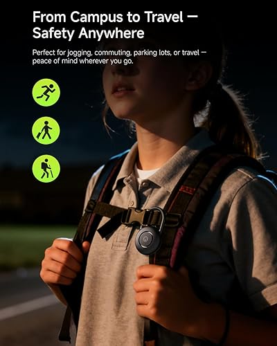 Miniatura 3 de HOU Alarma personal de 130 dB para mujeres, llavero de alarma de seguridad recargable con 4 modos LED, carga rápida USB-C y espera de 500 días,