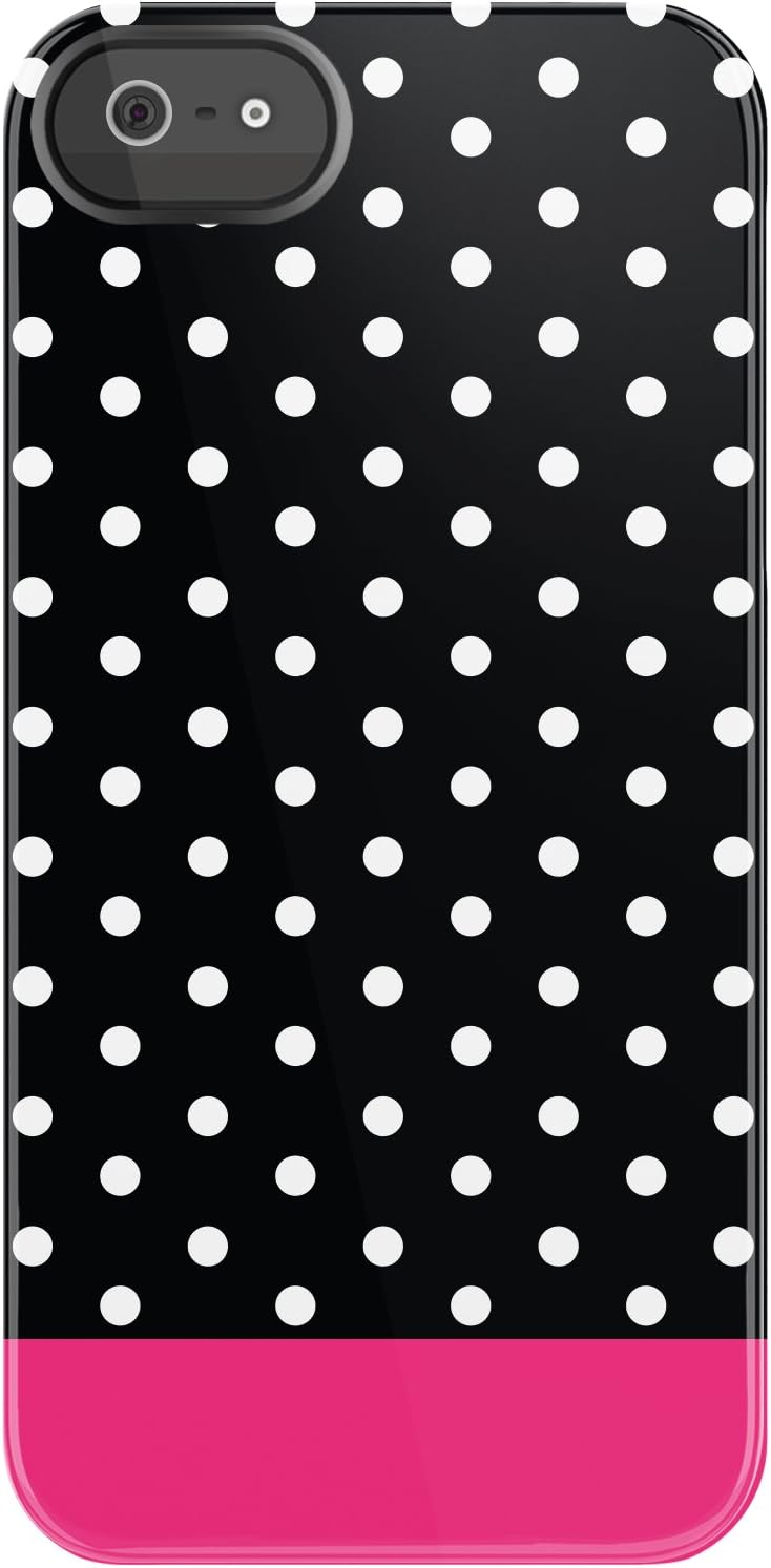 Uncommon LLC Mini Dots Black Dots Bezel Deflector Hard Case for iPhone 5/5S - Carrying Case - Retail Packaging - Black/Pink/White