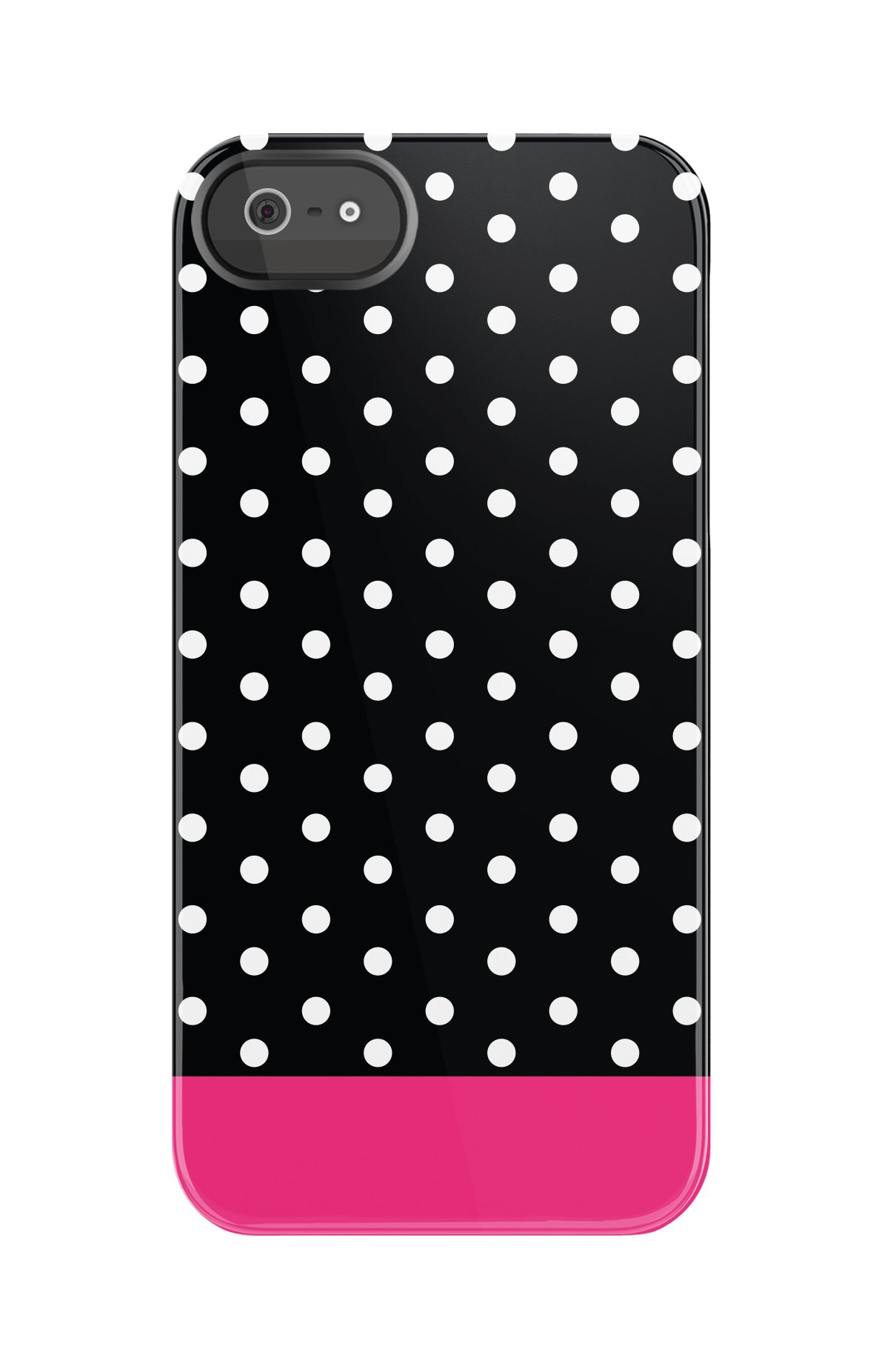 Uncommon LLC Mini Dots Black Dots Bezel Deflector Hard Case for iPhone 5/5S - Carrying Case - Retail Packaging - Black/Pink/White