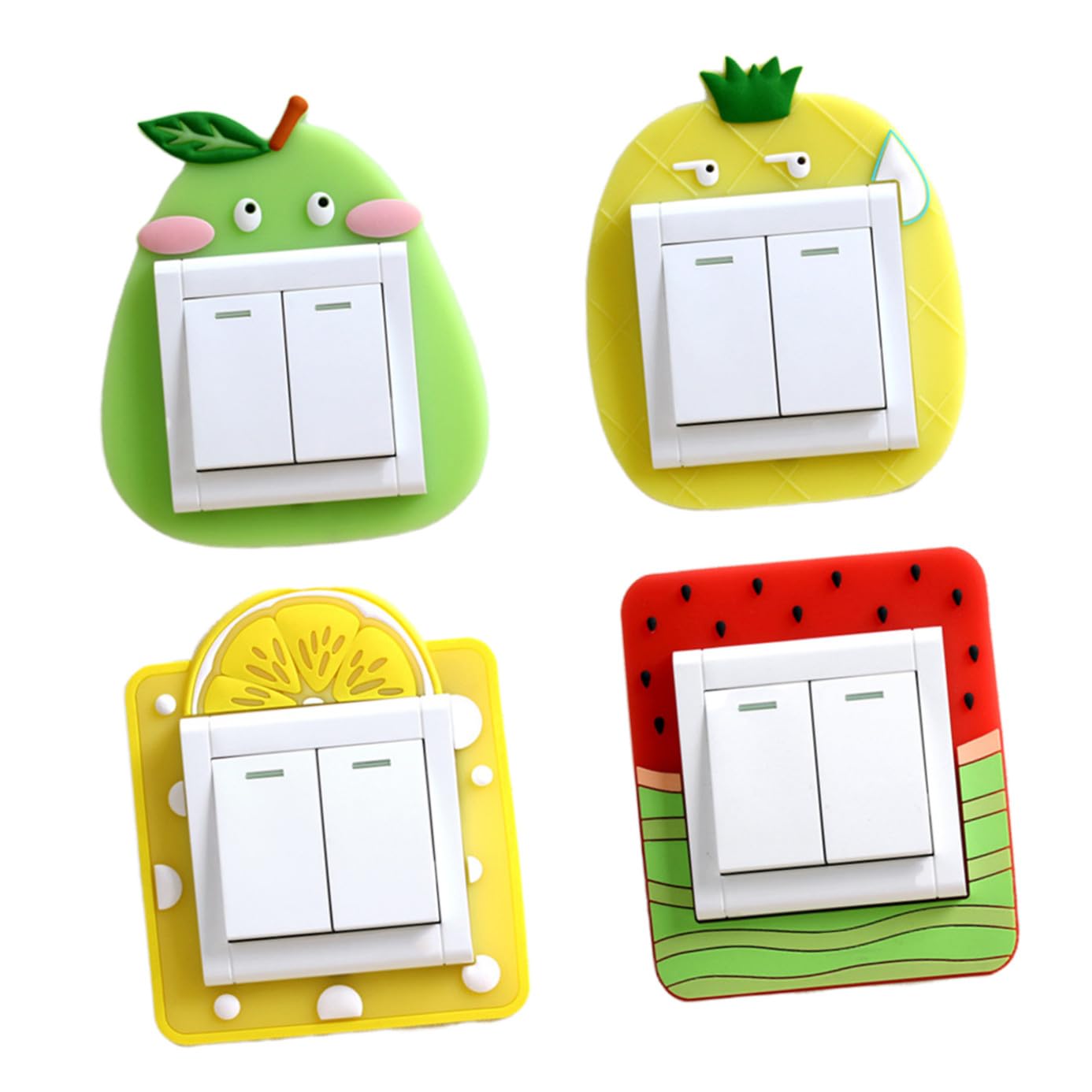 Pegatinas de interruptor luminosas de silicona con diseño de frutas para cuarto infantil