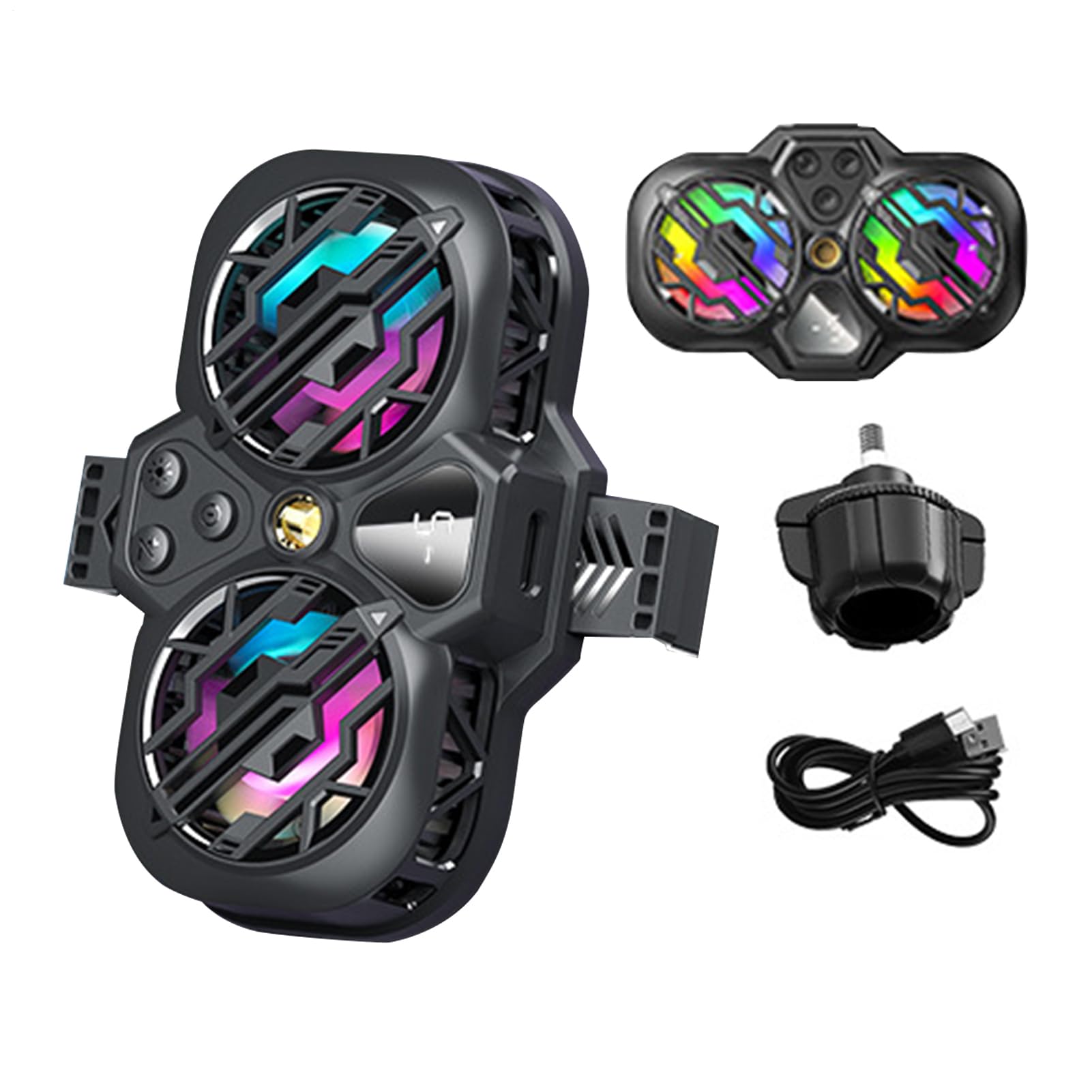 FunCooler 3 Pro - Raffreddamento rapido per cellulare, funzione di supporto telefonico/interruttore fisico/3 marce, potenza di raffreddamento silenziosa, per Live Streaming con luci RGB [video game]