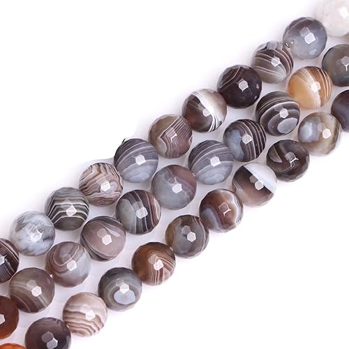 GEM-Inside - Cuentas sueltas de ágata de Botswana con energía natural para hacer joyas, redondas, 0.472in, colores mixtos, 15 pulgadas