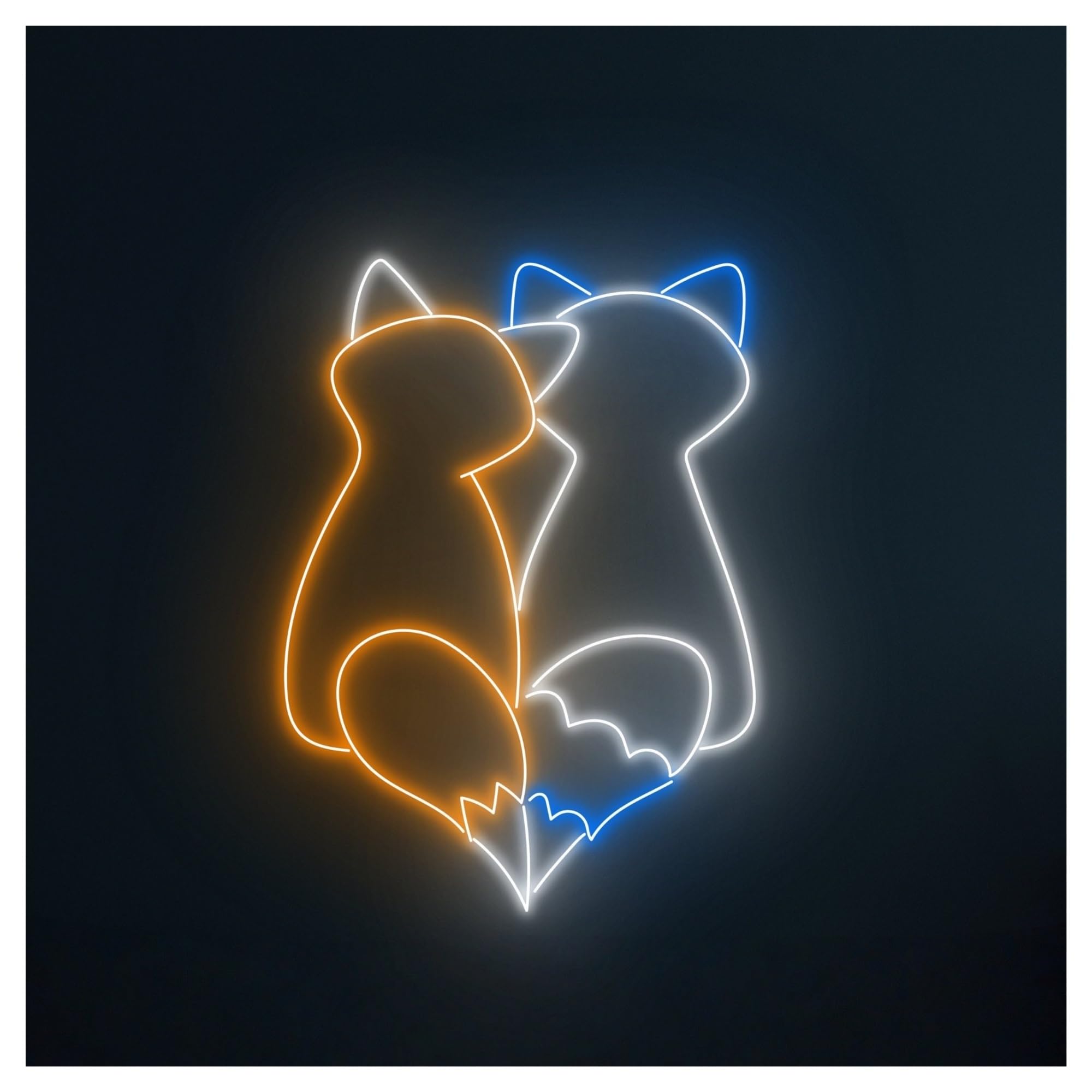 Rongch One Color Hanging Art Signs Raccoon Fox Neon Sign, Cute Animal Led Light Dimmable For Birthday Party Bedroom Zoo Home Room Wall Art Decor 50Cm