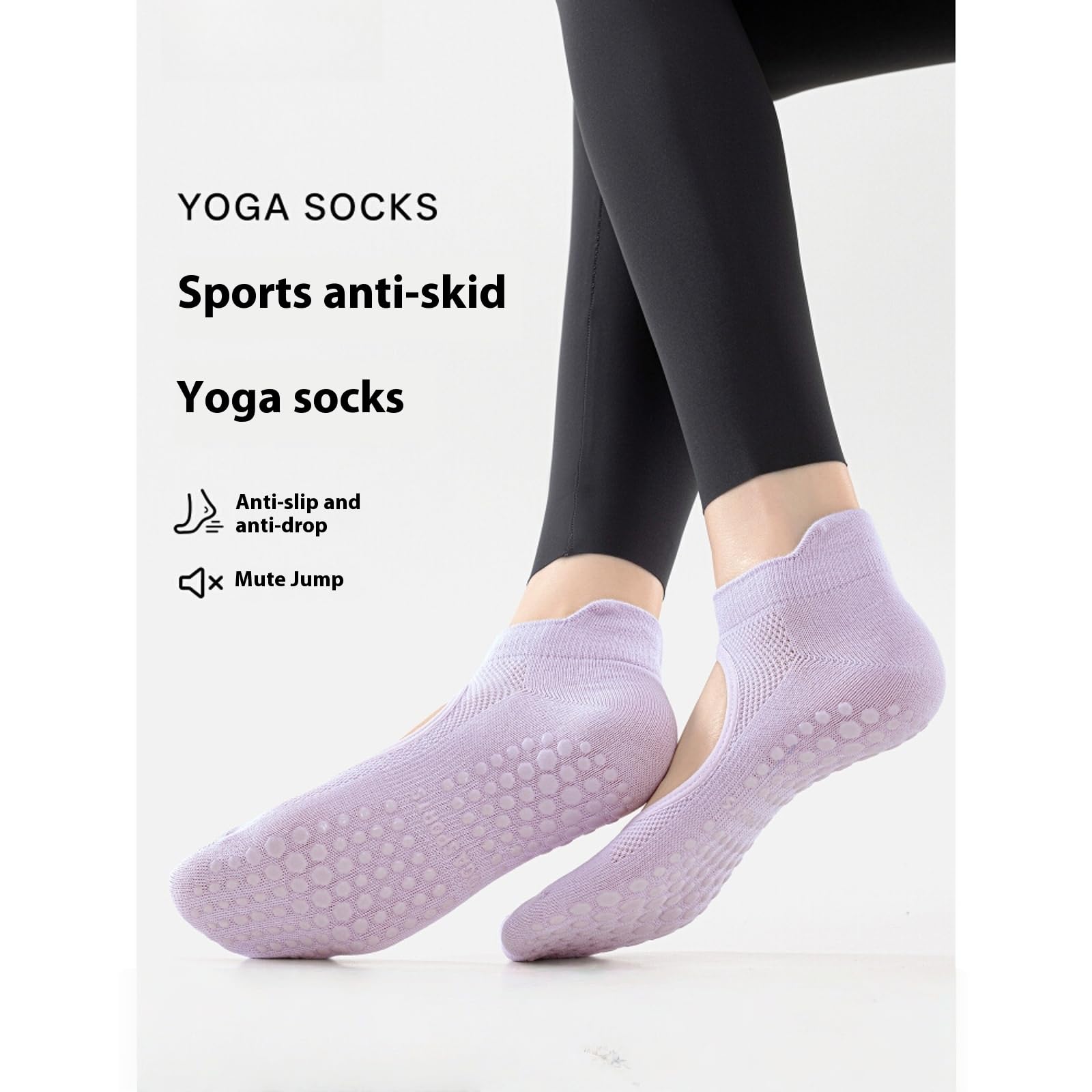 svlftecon Women Yoga Pilates Socks with Grips Non Slip Cotton for Summer Invisible Socks Series 16