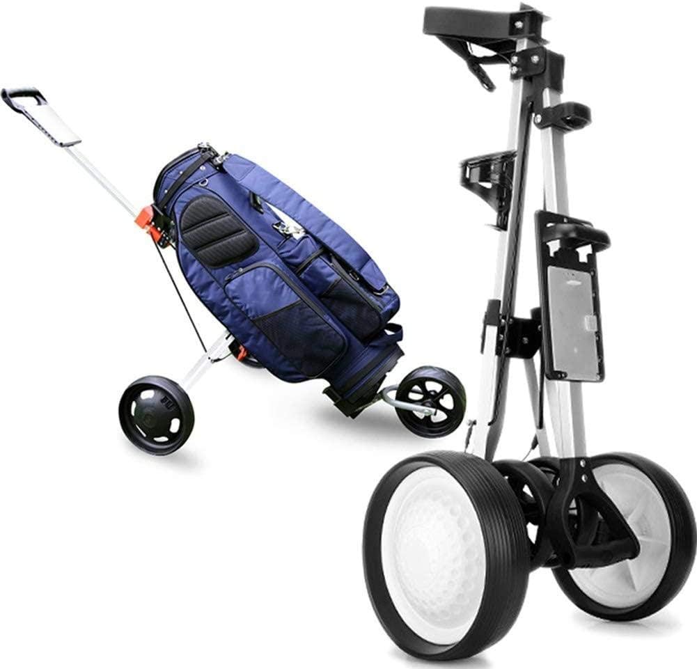 Golf Trolley 3 Wheel Professional Folding 3 Wheels Golf Trolley Outdoor Sports Travel Airport Baggage Check Carrier Cart Stroller Golf Pitch Tool Supplies