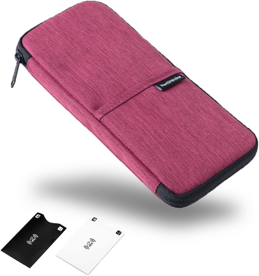 Yesay Travel Wallet Passport Holder Durable Waterproof Family Document Card Organizer with Hand Strap