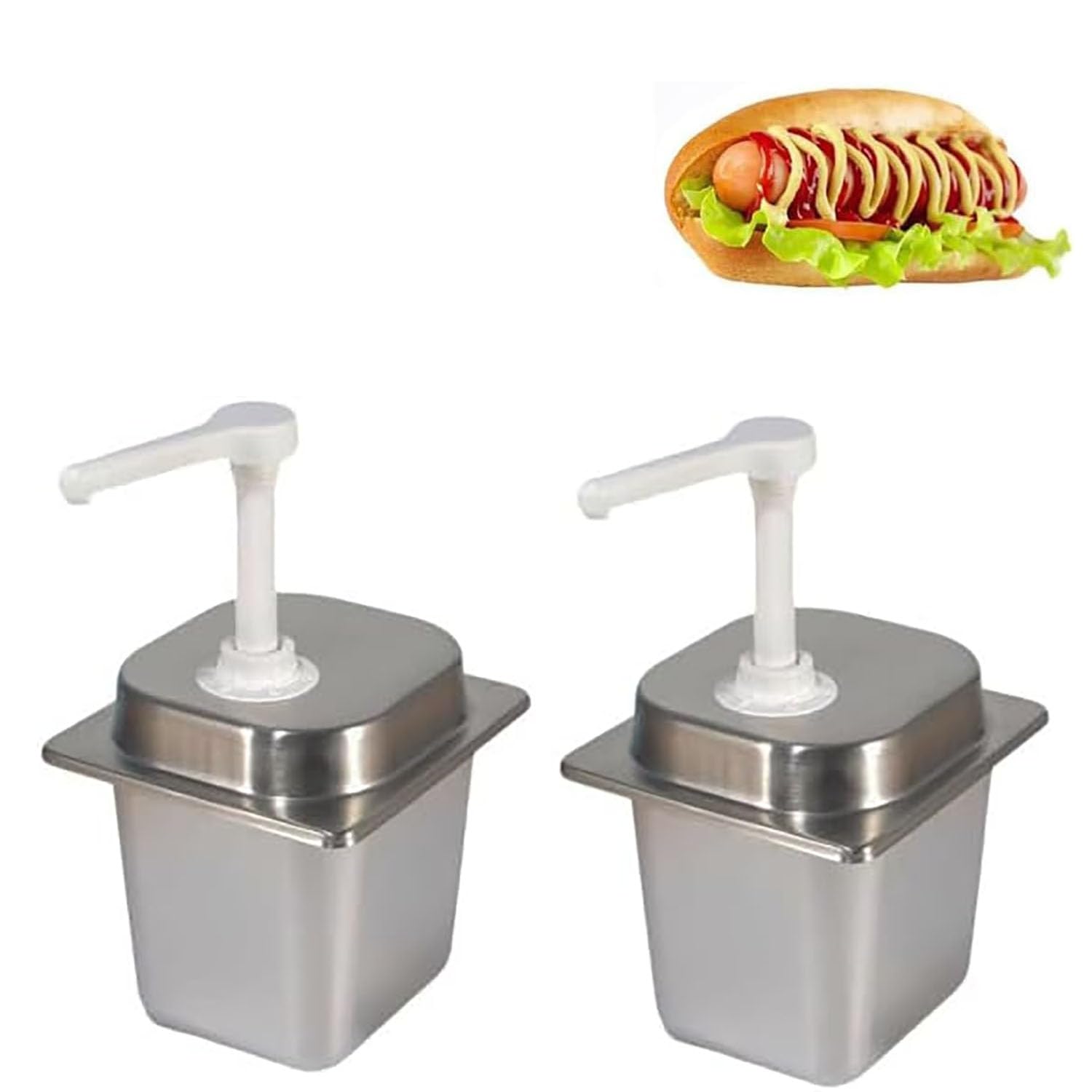 Set di dispenser manuale per salse, bottiglia a pompa per condimenti da 2,3 l con volume di erogazione da 30 ml, testa rimovibile per una maggiore durata, perfetto per ristoranti o uso domestico