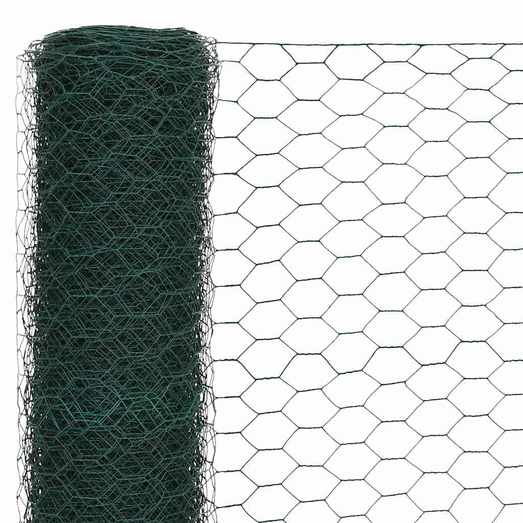 Valla de alambre verde, 25 x 1,2 m, acero con revestimiento de PVC, valla de malla de alambre para jardín, aves, conejos y plantas, resistente a la intemperie