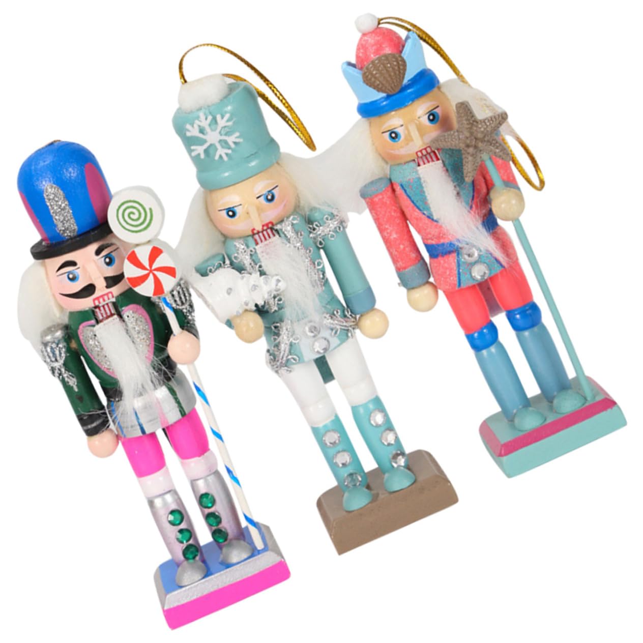 Zerodeko 3 Ensembles Marionnettes Casse-Noisette Craquelins Aux Crevettes Casse-Noix pour Toutes Les Noix Outil De Casse-Noix Roi Soldat Casse-Noisette Coquillage Porte Bois 3 Pièces * 3