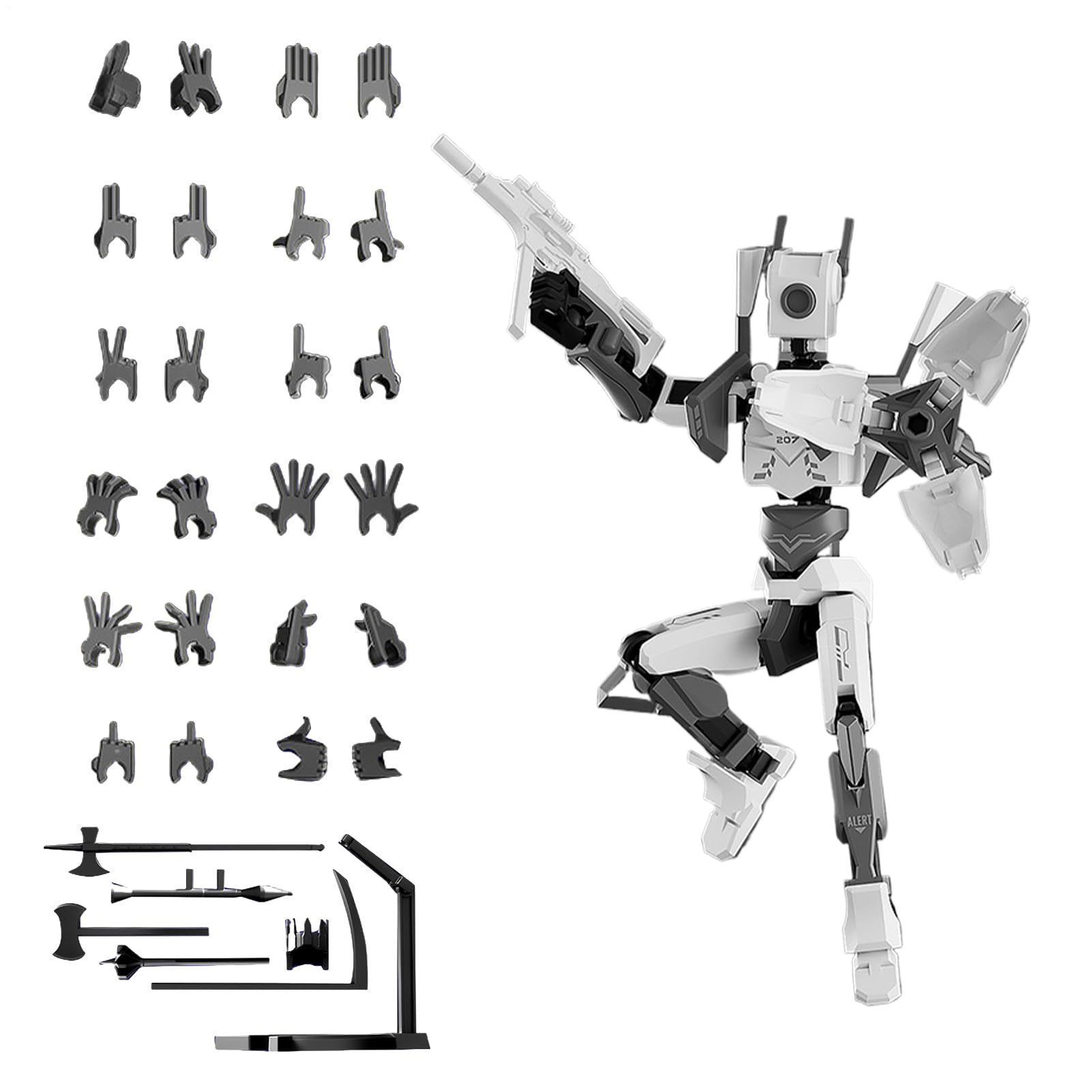 Ratpzou T-13 Action Figure, 3D Printed Titan 13 Action Figure, Collectible Action Figures, Desktop Decoration Jointed Doll Set For Kids Collection Bookshelves Birthday Living Room Adults Desk Home