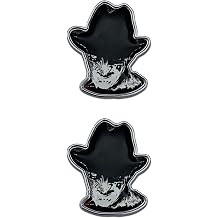 Elektroplate Officially Licensed Mini Nightmare on Elm Street Freddy Krueger OEM Chrome Emblems for Motorcycles, Watercrafts, and Decorations | Universal Fit at 1.6" x 1.4" | Weatherproof | 2-Pack