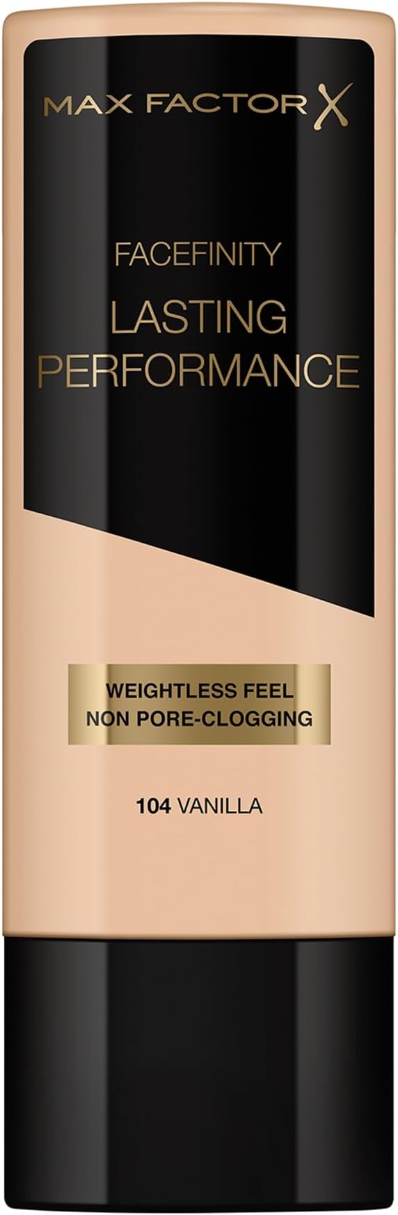 Max Factor Lasting Performance Liquid Foundation, 104 Vanilla, Full Coverage, Flawless and Radiant Finish, Lightweight Formula, Smudge Resistant, Non Pore-Clogging, Fragrance Free, 35ml