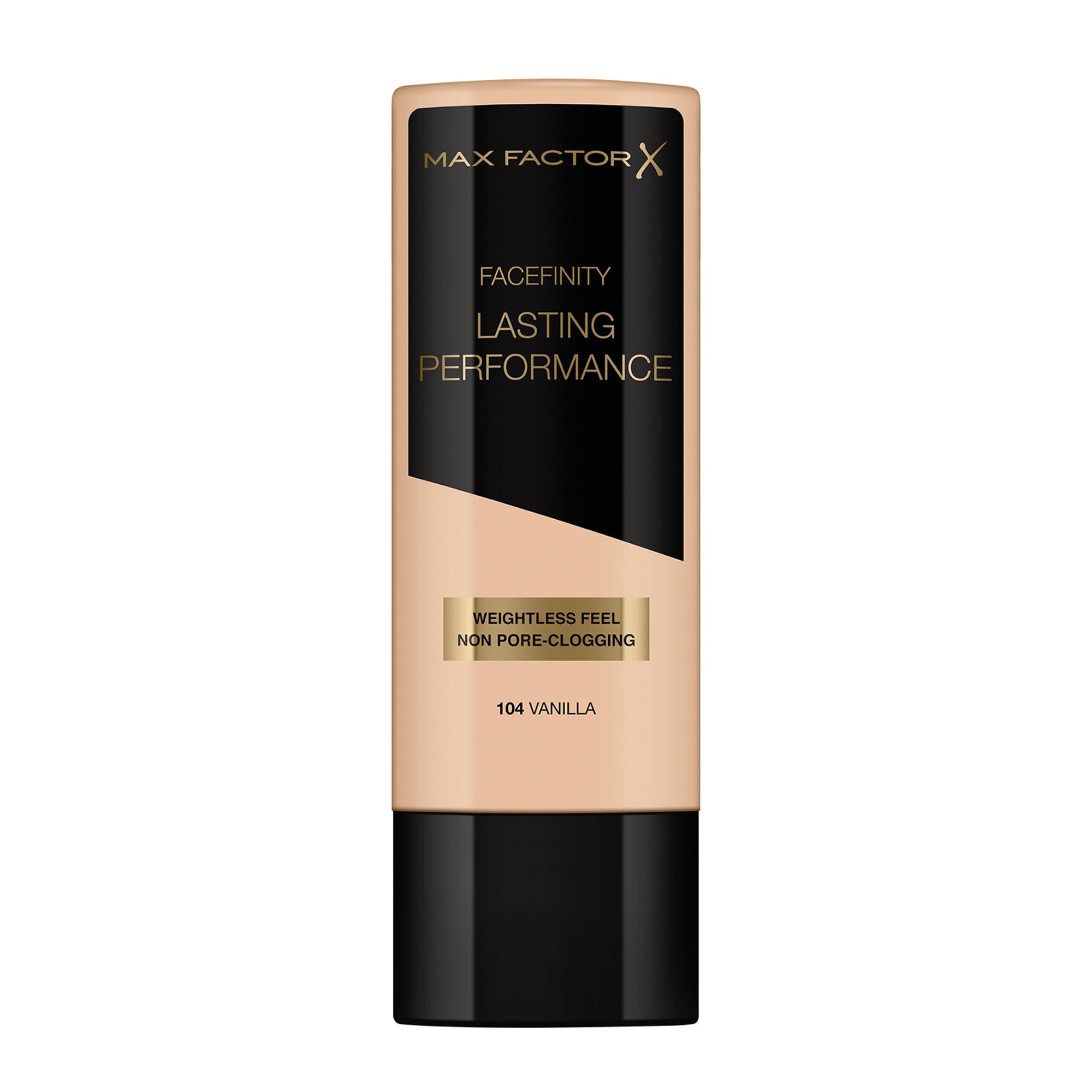 Max FactorLasting Performance Liquid Foundation, 104 Vanilla, Full Coverage, Flawless and Radiant Finish, Lightweight Formula, Smudge Resistant, Non Pore-Clogging, Fragrance Free, 35ml