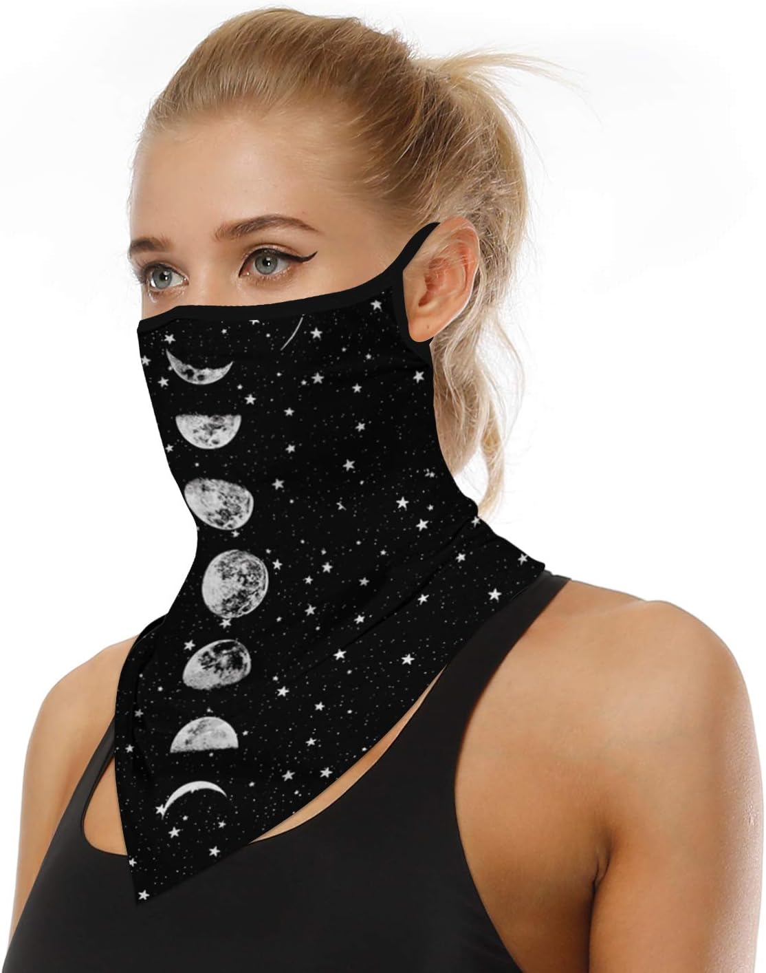 YAYOUREL Neck Gaiter Face Mask Bandanas for Men Women UV Face Scarf Cover Ear Loop Hole Facemask for Fishing Running Cycling image 2
