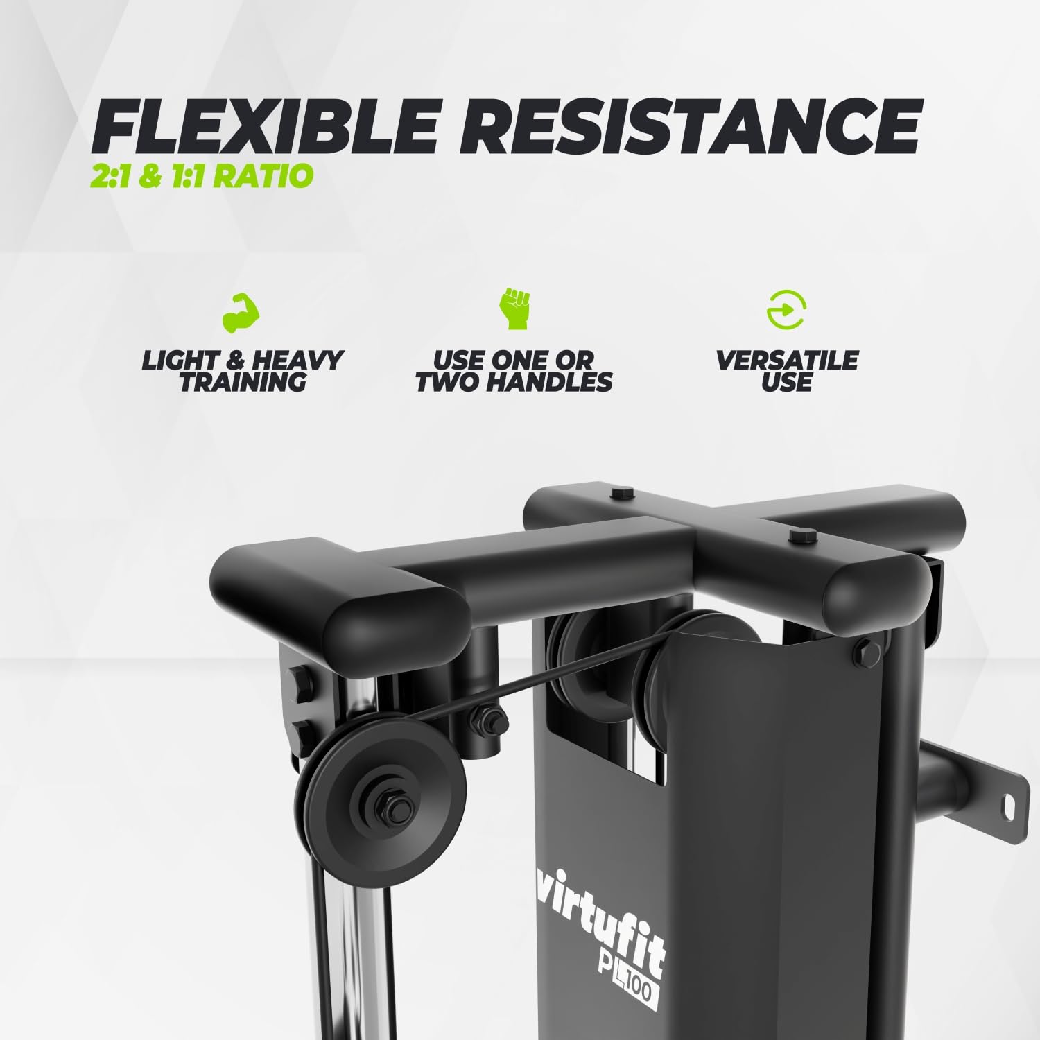 VirtuFit PL100 Single Pulley Station – Kabelzugstation für Krafttraining – 75 kg Gewichtsstapel – Höhenverstellbar – Robuste Stahlkonstruktion