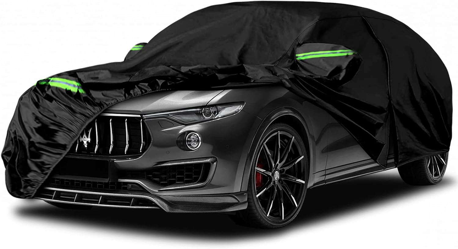 Waterproof Car Covers Replace for 2016-2025 Maserati Levante, 6 Layers All Weather Custom-fit Car Cover with Zipper Door & Windproof Bands for Snow Rain Dust Hail Protection (Levante)