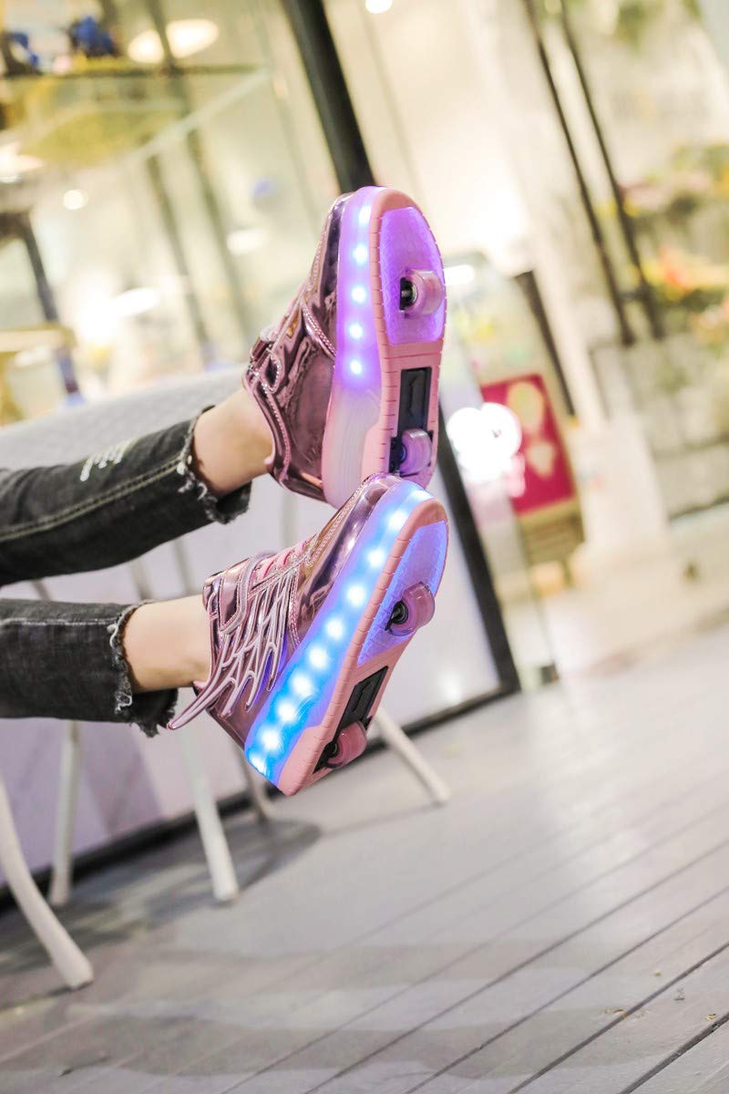 Scarpe con rotelle da Bambina Scarpe con luci Ragazza Scarpe da LED Ruota Skateboard Sneaker Sportive con Rotelle Automatiche Ruota Multisports Skateboard Sneaker con Ruote per Bambini…