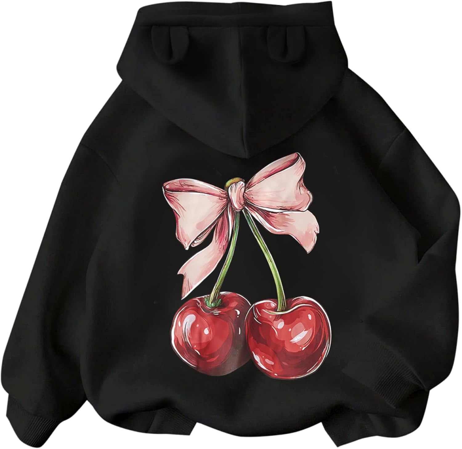 PATPAT Girls Graphic Hoodies Size 4-14 Years Long Sleeve Cartoon Print Pullover Hooded Sweatshirt Cute Casual Tops for Girl