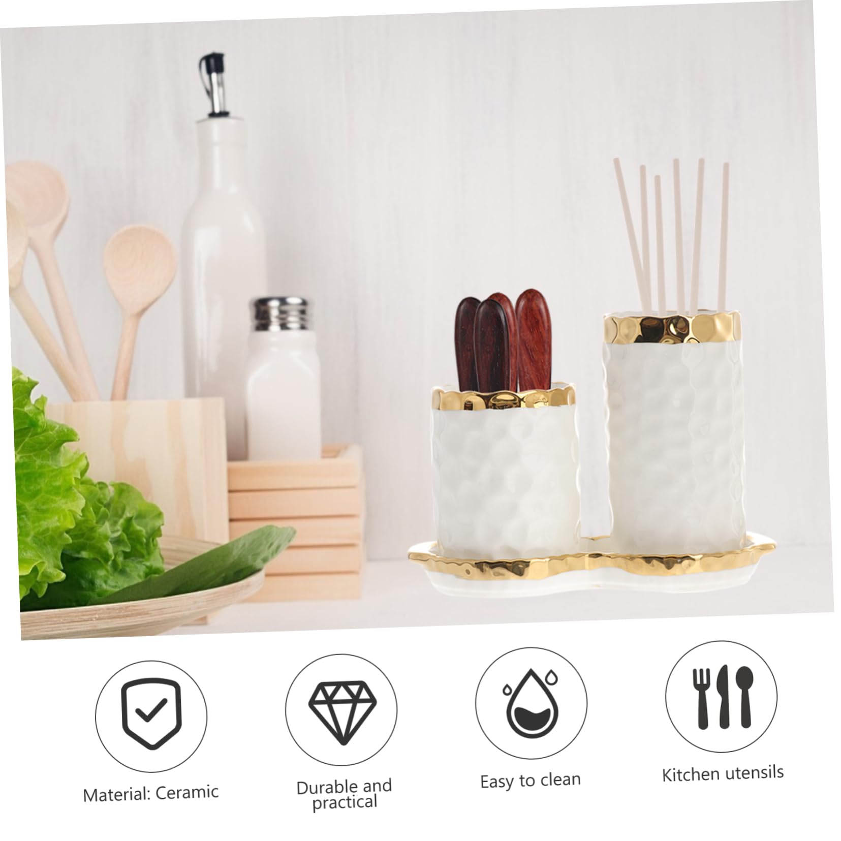 Cabilock Support Pour Ustensiles De Cuisine Rangement Pour Ustensiles De Cuisine Support Pour Drainage Pour L'organisation De