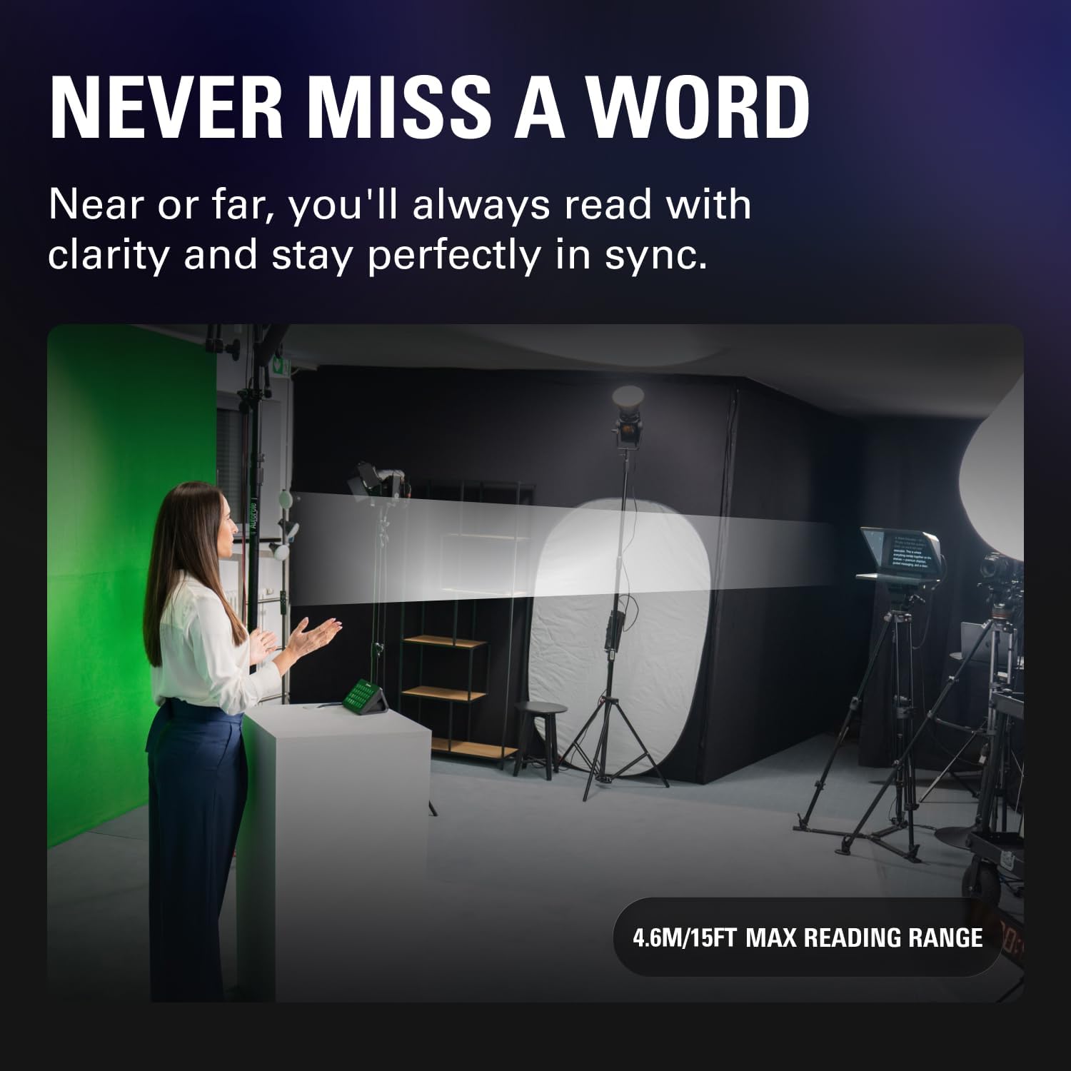 Elgato Prompter XL – Full-Sized Teleprompter with Removable Display, Video Conferencing Monitor, for DSLR Mirrorless & Studio Cameras, Single-Cable Setup – USB-C 3.2 for PC & Mac