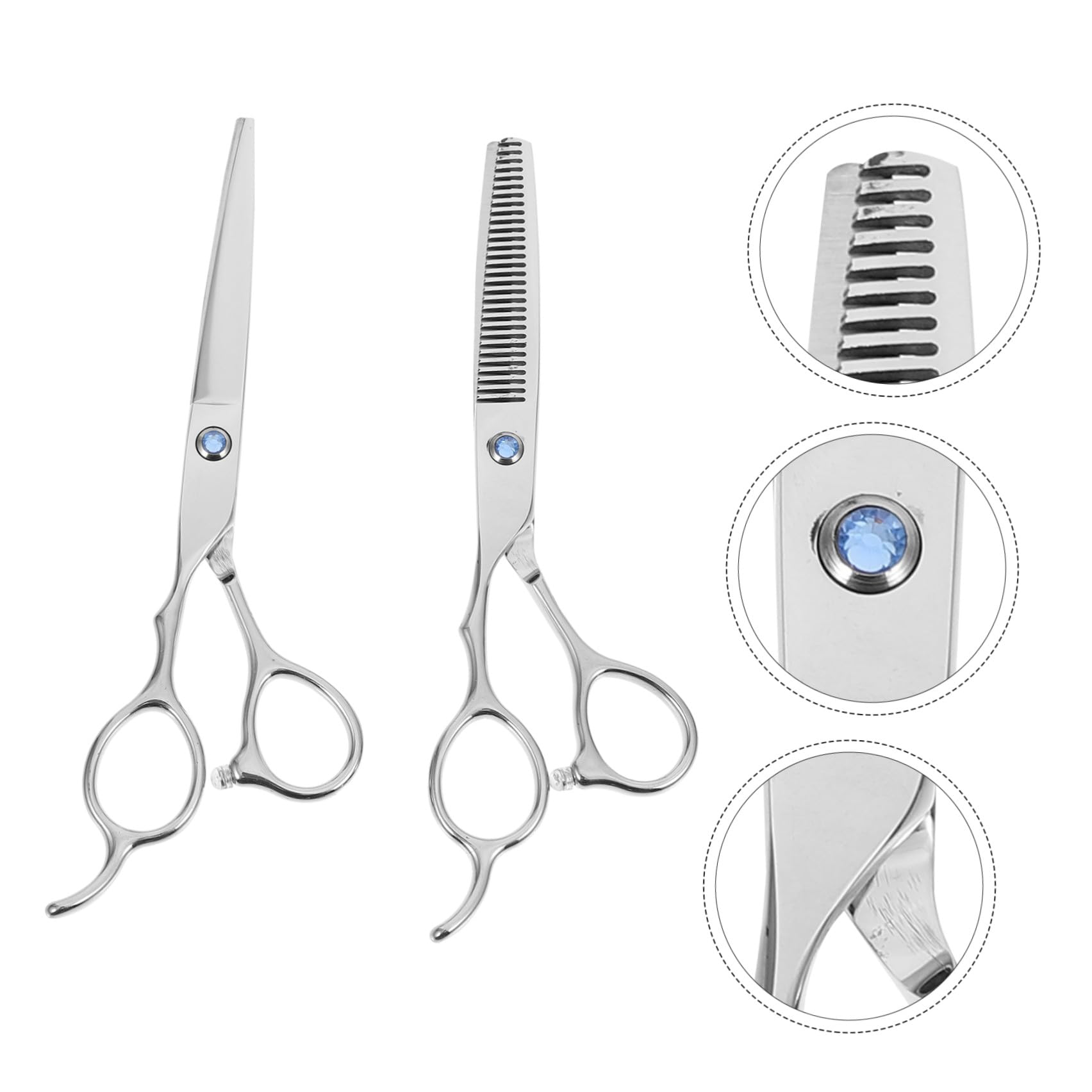 Forbici da Parrucchiere in Acciaio Inox Design Ergonomico per Mancini 6 Pollici 2 Pezzi Set e Impugnatura Creativa per Uso Professionale e Amatoriale