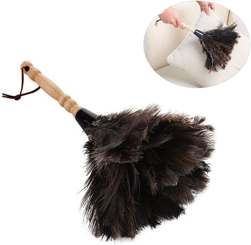 Feather Dusters, Ostrich Duster with Handle Cleaning Brush Tool for
