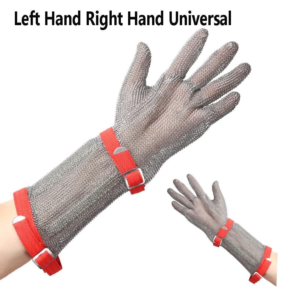 Rękawice Ati Cuttig Gloves Log Arm Metal Resistat Gloves, Rękawice Robocze Chef Butcher Woodworker Safety, Regulowany Pasek Na Nadgarstek Ylo/log Arm, Arm Length 19cm, 1PCS/XS