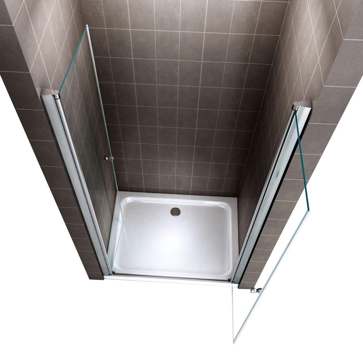 GINA Porte de douche H 195 cm largeur réglable 96 à 100 cm verre transparent