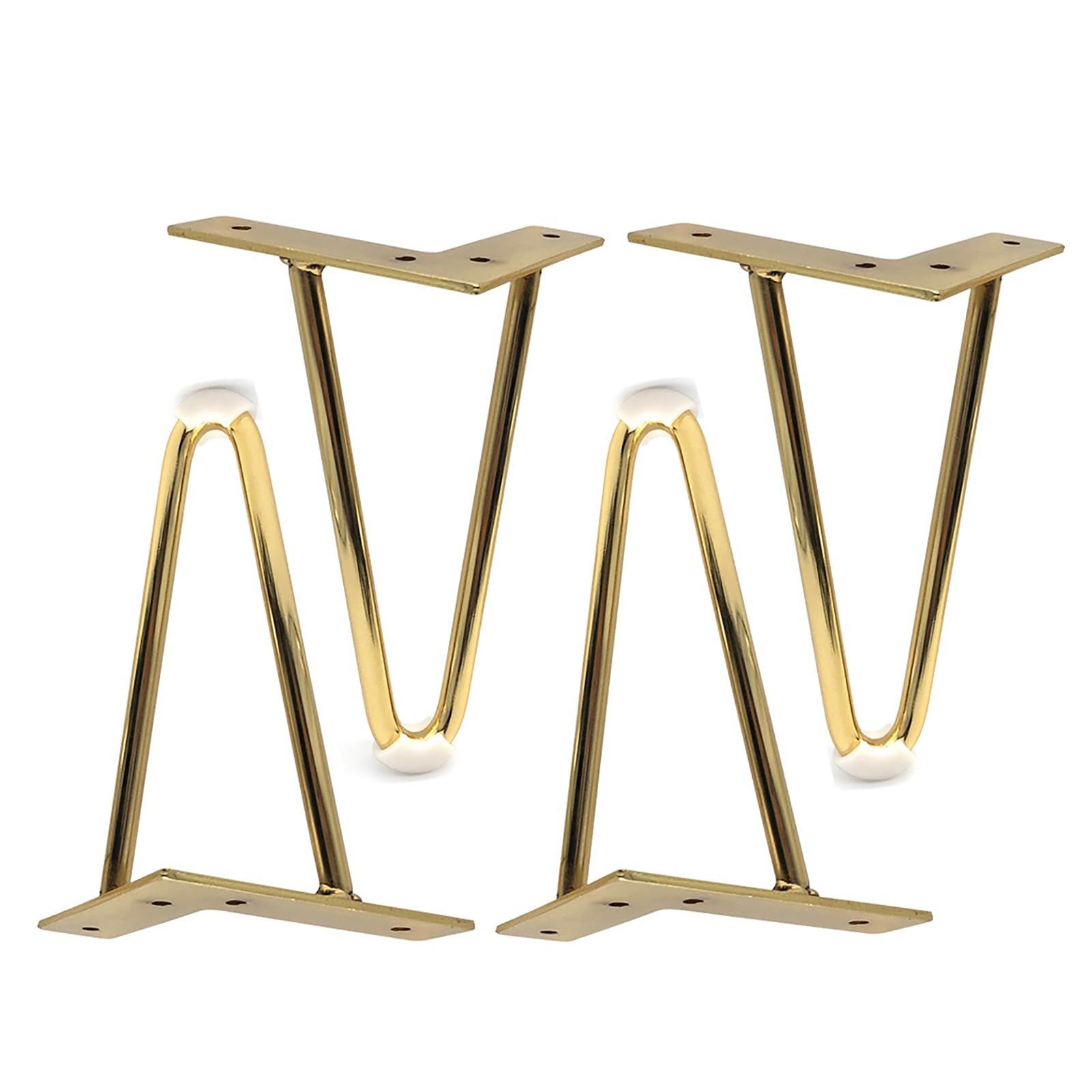KFGISD, Industrial Furniture Dining Legs, DIY Easy Assembly, for Coffee Table, Nightstand, Desk, etc, with Mounting Screws ，Metal Furniture Legs(Gold,15cm/5.9in)