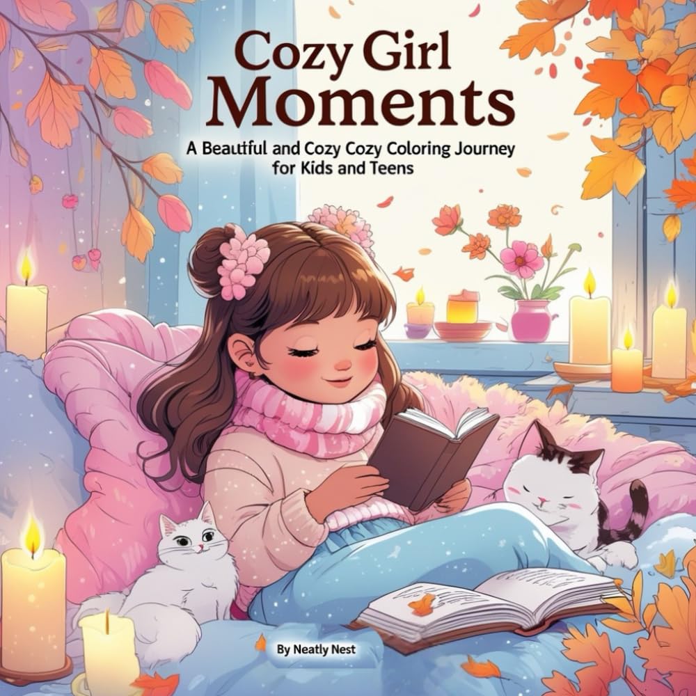 Cozy Girl Moments: A Beautiful and Cozy Coloring Journey for Kids and Teens